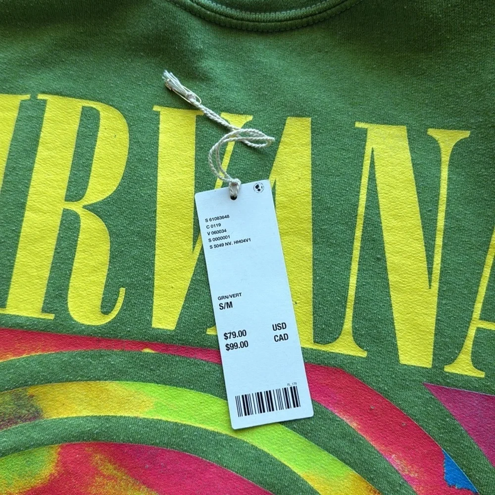 UO Nirvana Smile Oversized Crew Neck Sweathirt - Picture 13 of 14